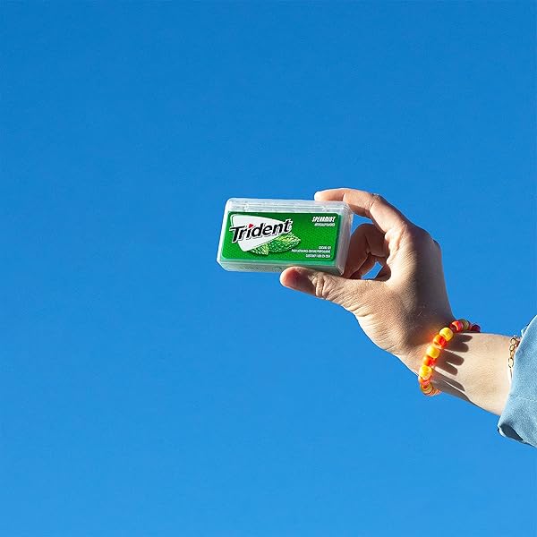 TRIDENT SPEARMINT SUGAR-FREE CHEWING GUM, 6 POCKET PACKS OF 28 PIECES (168 TOTAL PIECES)