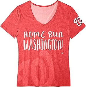 FOCO MLB Women's Home Run V-Neck Tee, Pick A Team
