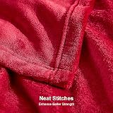 EHEYCIGA Fleece Blanket 130x165cm Red Throw Soft Warm Microfiber view 2