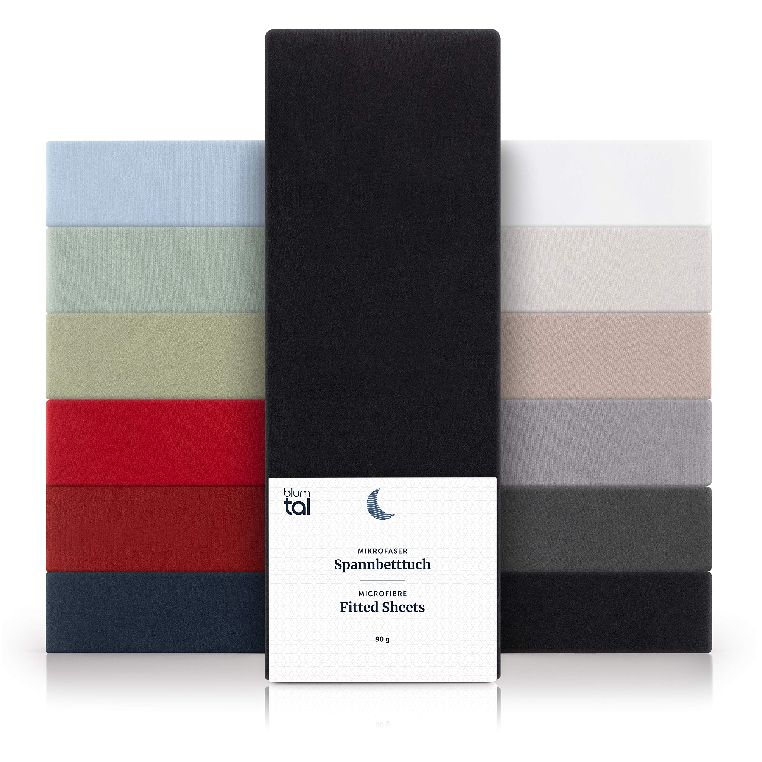 Blumtal Basics Brushed Microfibre King Size Fitted Sheets - Super Soft Bed Sheets, Suitable for Mattresses With a Height up to 25 cm, Black