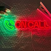 On Call Neon Sign Dimmable Do Not Disturb Light for Wall Decor Busy Neon Sign LED On Call Light Indicator for Office, Game Room, Meeting