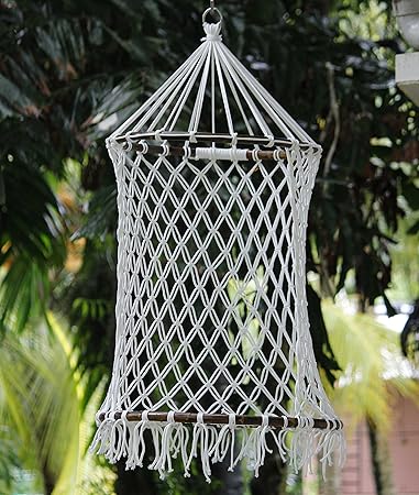 NOVICZ Hanging Swing Chair for Balcony Jhula for Kids Adults Home Indoor Outdoor Garden NROUND-XL-Whitecolor 1 Year Warranty