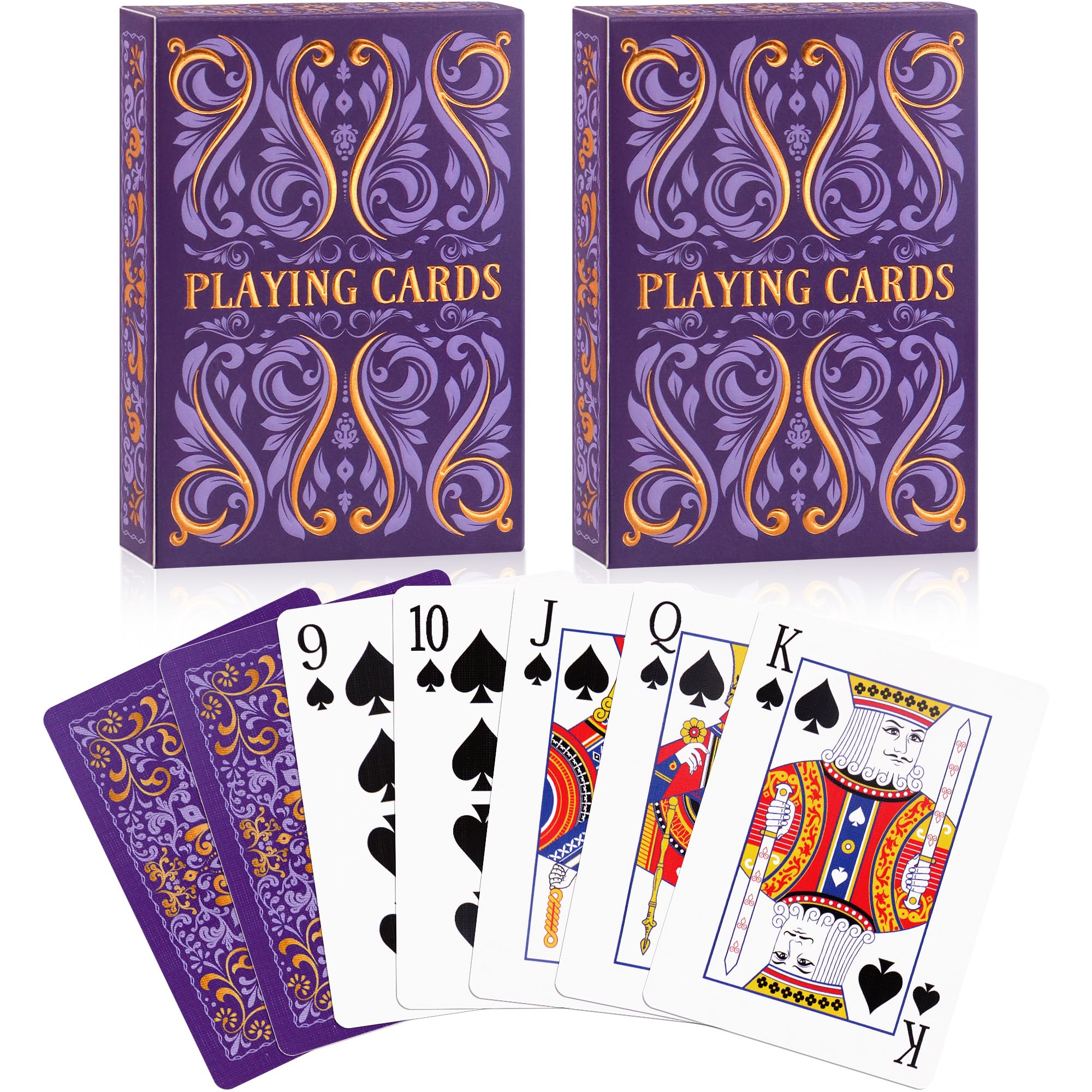 Aomaic Playing Cards 2 Pack Standard Index Playing Card Premium Poker Set Card Games for Adults Deck of Playing Cards for Travel Camping Family Games Night Party Games
