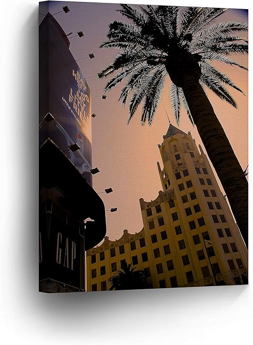 Amazon Com Los Angeles Wall Art Beautiful Historic Building In Hollywood Canvas Print California Home Decor Artwork Gallery Wrapped Wood Stretched And Ready To Hang 100 Handmade In The Usa 12x8