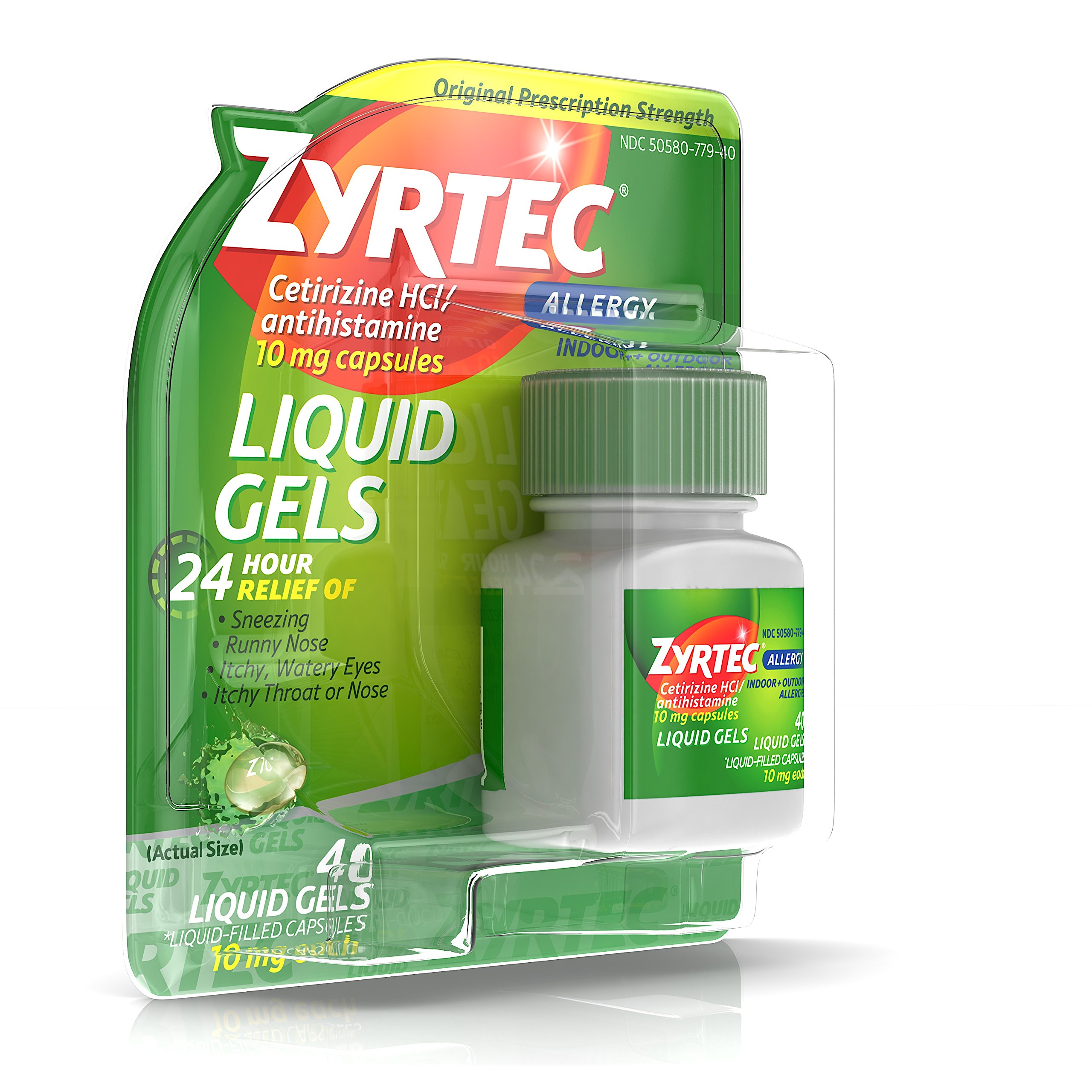 Zyrtec 24 HR Indoor & Outdoor Allergy Liquid Gels Capsules, Cetirizine