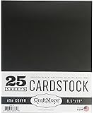 CraftMore Card Stock Paper Value Pack, 8.5 by 11 Inches, Black, 25 Sheets