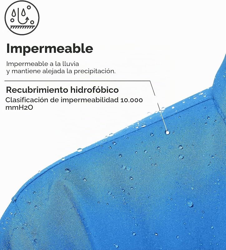 Chaqueta Forro de Vellón Parka Nieve Calefacción Hombre Azul XL