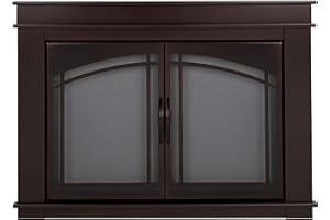 Pleasant Hearth FN-5700 Fenwick Fireplace Glass Door, Oil Rubbed Bronze, Small