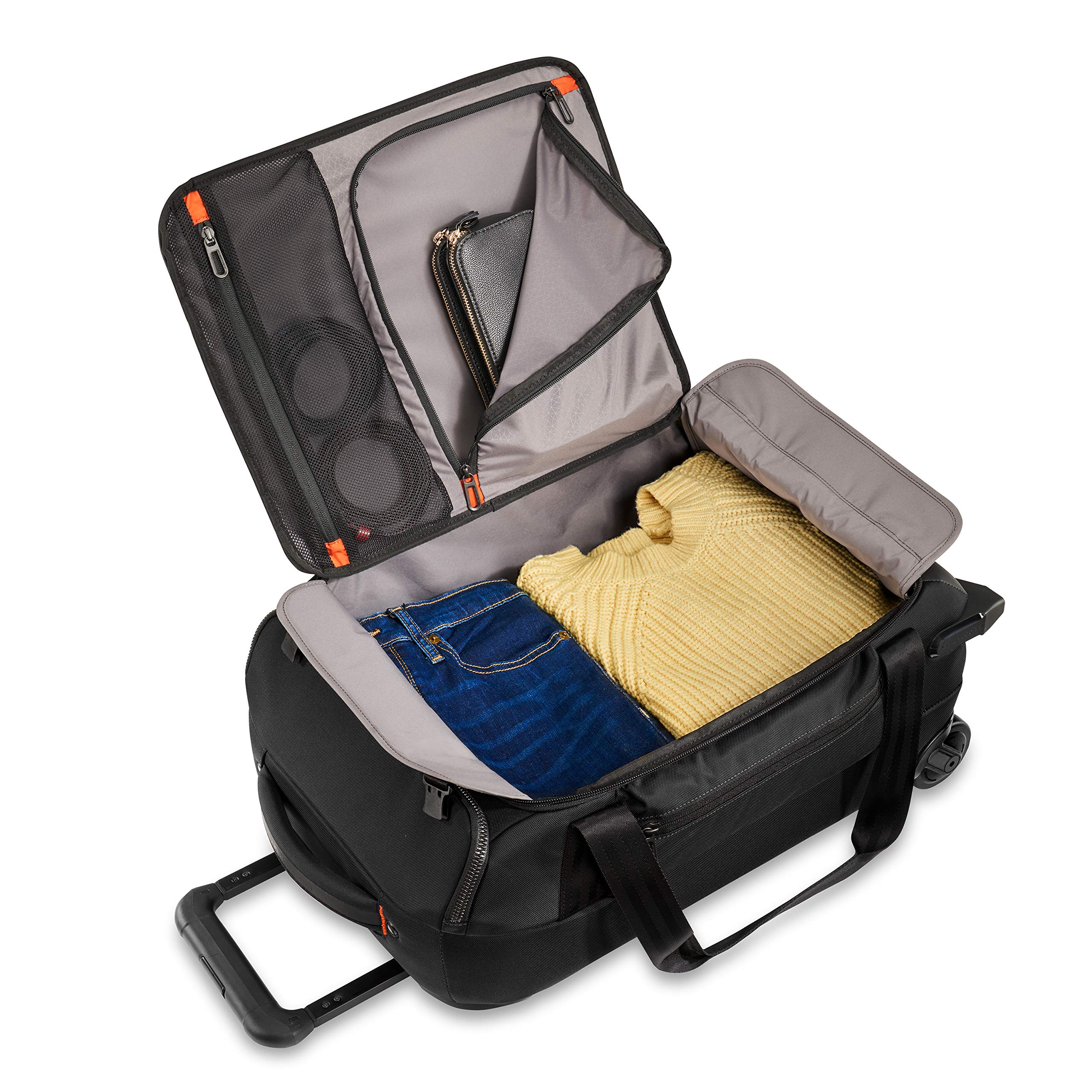 Briggs & Riley ZDX Upright Rolling Duffel Bag, Black, Carry-On 21-Inch