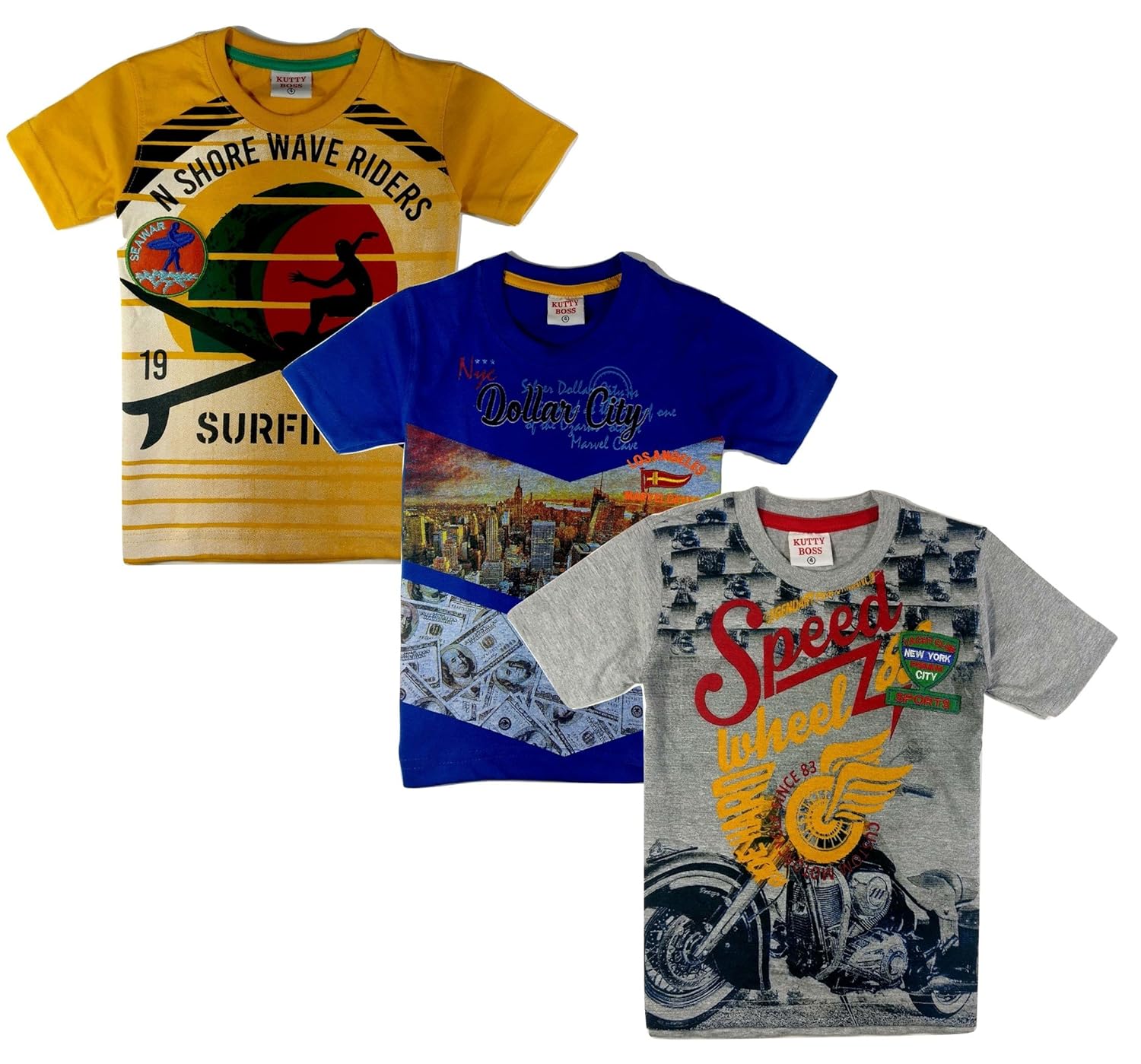 Buy KB Boys' Cotton T-Shirt - 5-6 Years - Pack of 3 at Amazon.in