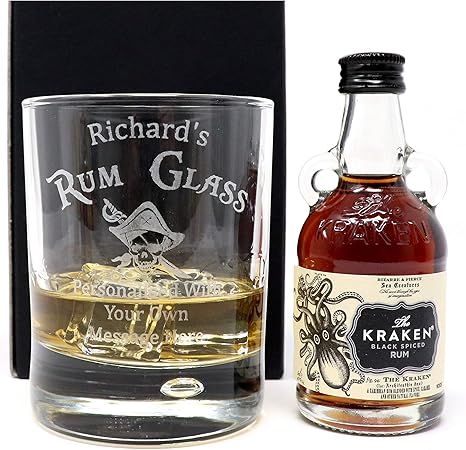 Home Kitchen Cooking Dining Engraved Personalised Kraken Spiced Rum Design Dimple Glass Tumbler Gift Boxed Tableware Phillipsperformancestennis Com Au