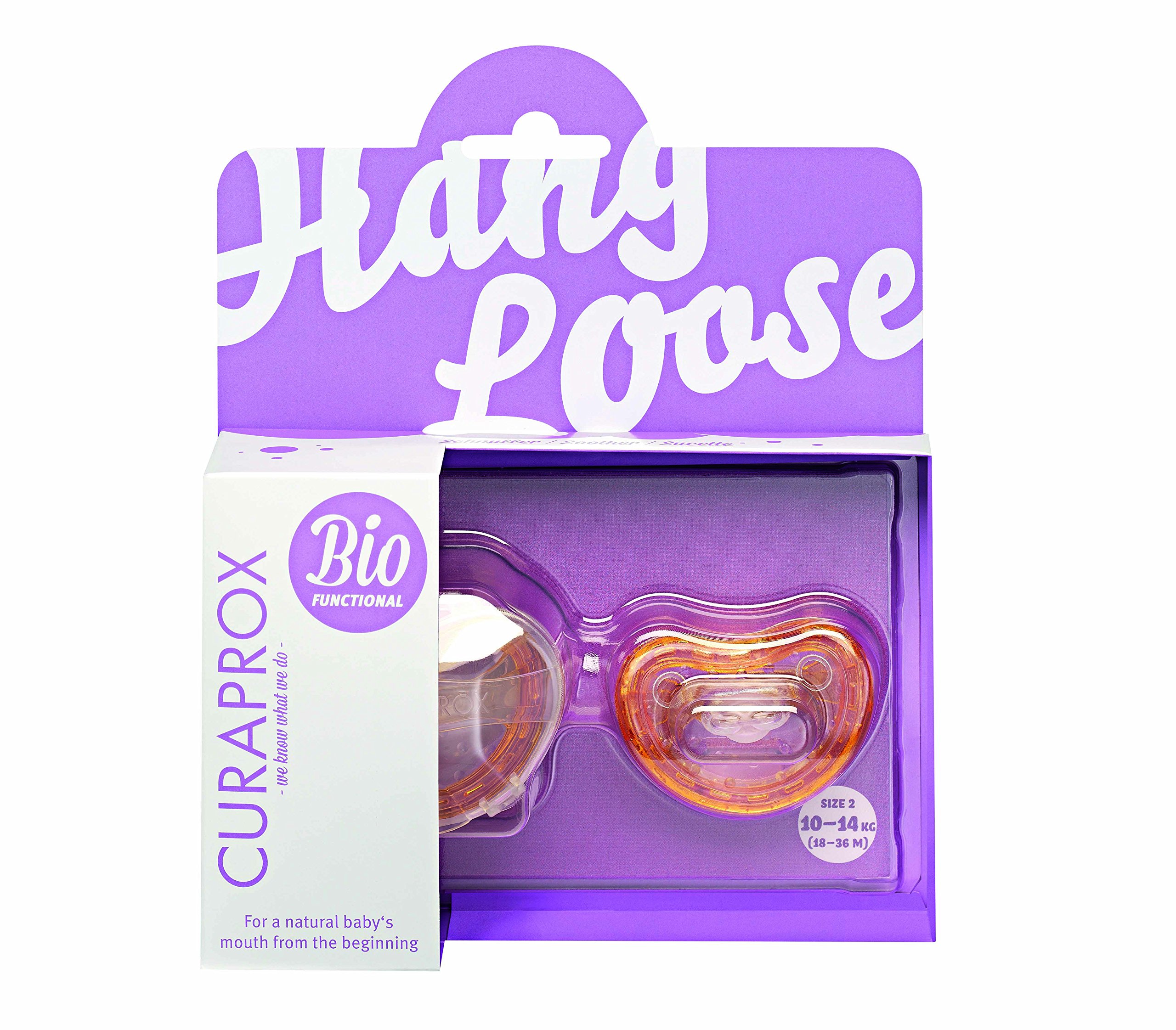 Curaprox Hang Loose Baby Soother Orange Size 2 Pacifier (2 Pack)