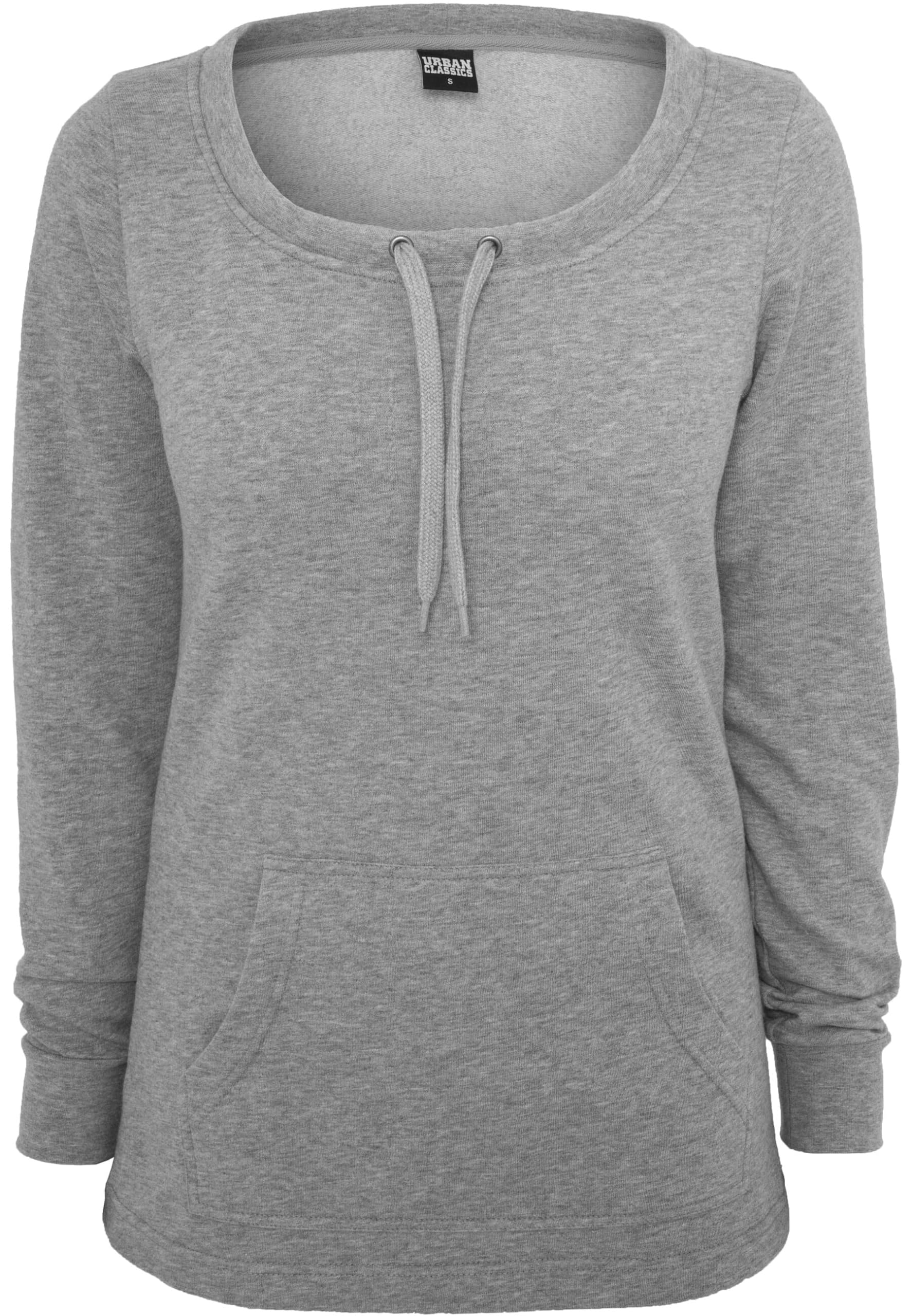 Urban Classics Women's Tb740-ladies Wideneck Pocket Crew Sweater, Gray, XS