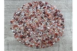 GAF TREASURES 2 oz Lot Natural Semi Tumbled Fire Quartz Gemstone Chips, Fire Quartz Crushed Mini Crystals, Undrilled Crystal Chips (Fire Quartz)