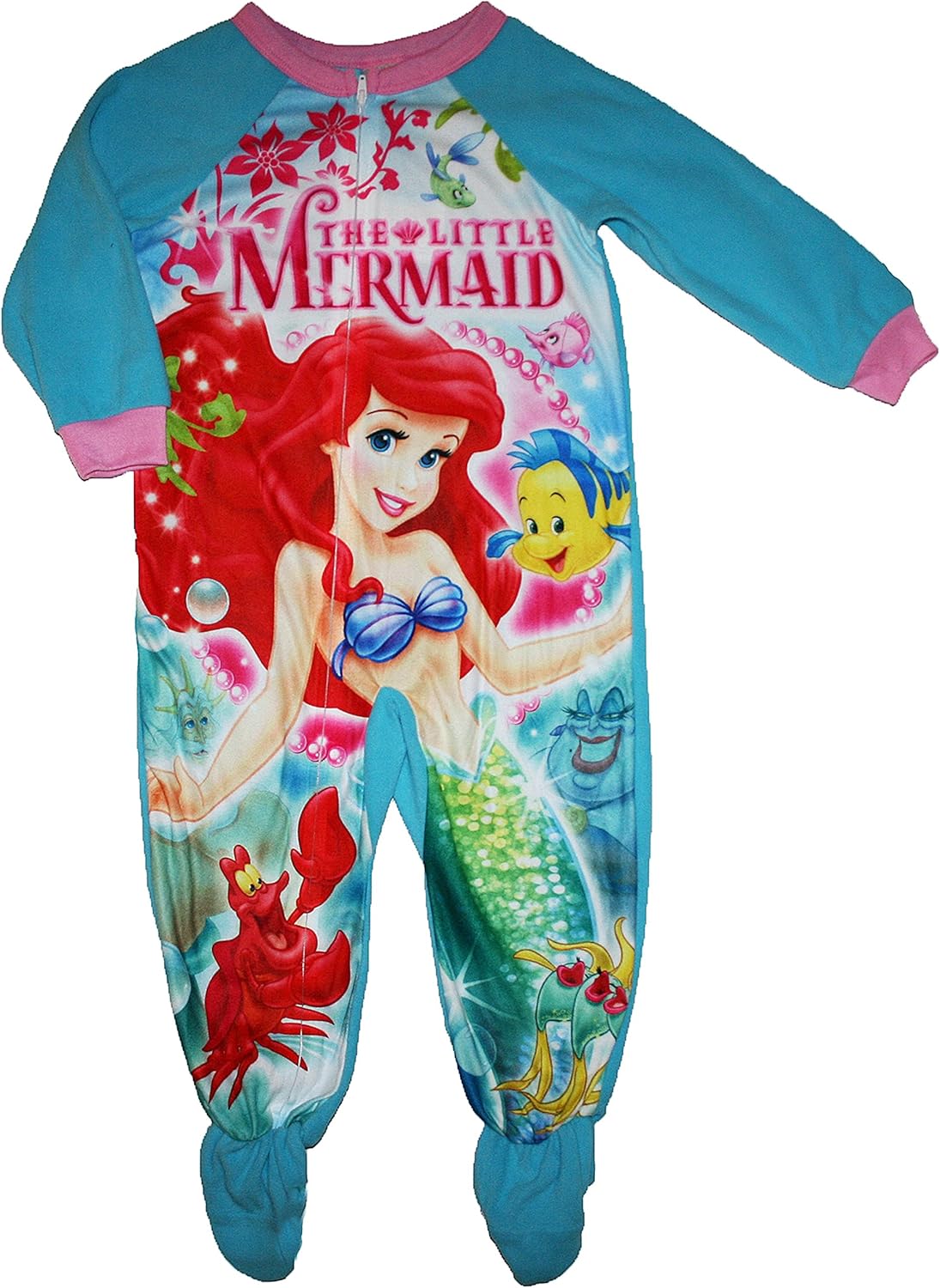 Disney Ariel The Little Mermaid Girls Footed Blanket