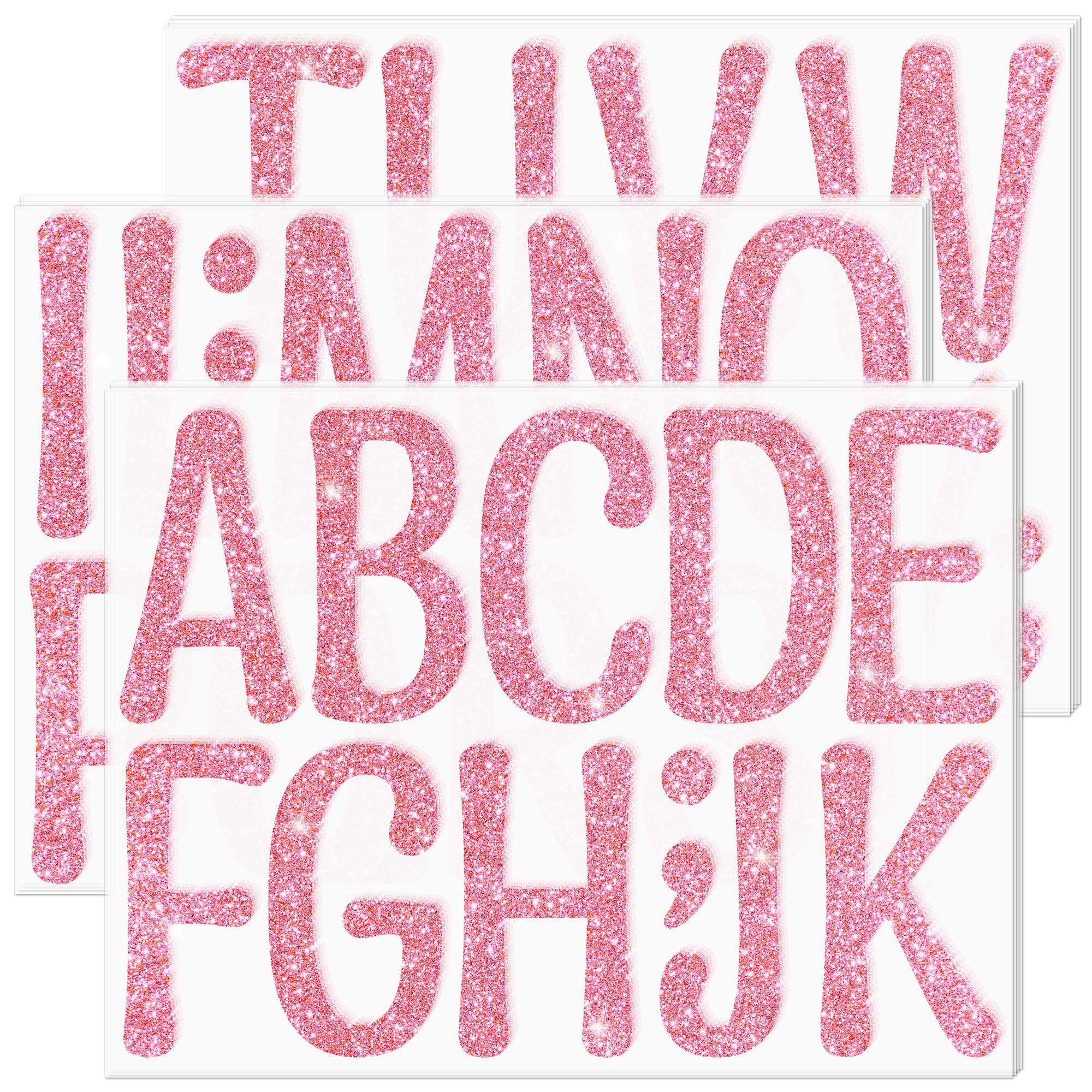 Photo 1 of 160 PCS Bulletin Board Letters 4 Inch Letter Stickers Large Glitter Alphabet Stickers Self Adhesive Letters Sticker for Poster Bulletin Board Classroom Mailbox Crafts Home Party Decor (12, Pink)