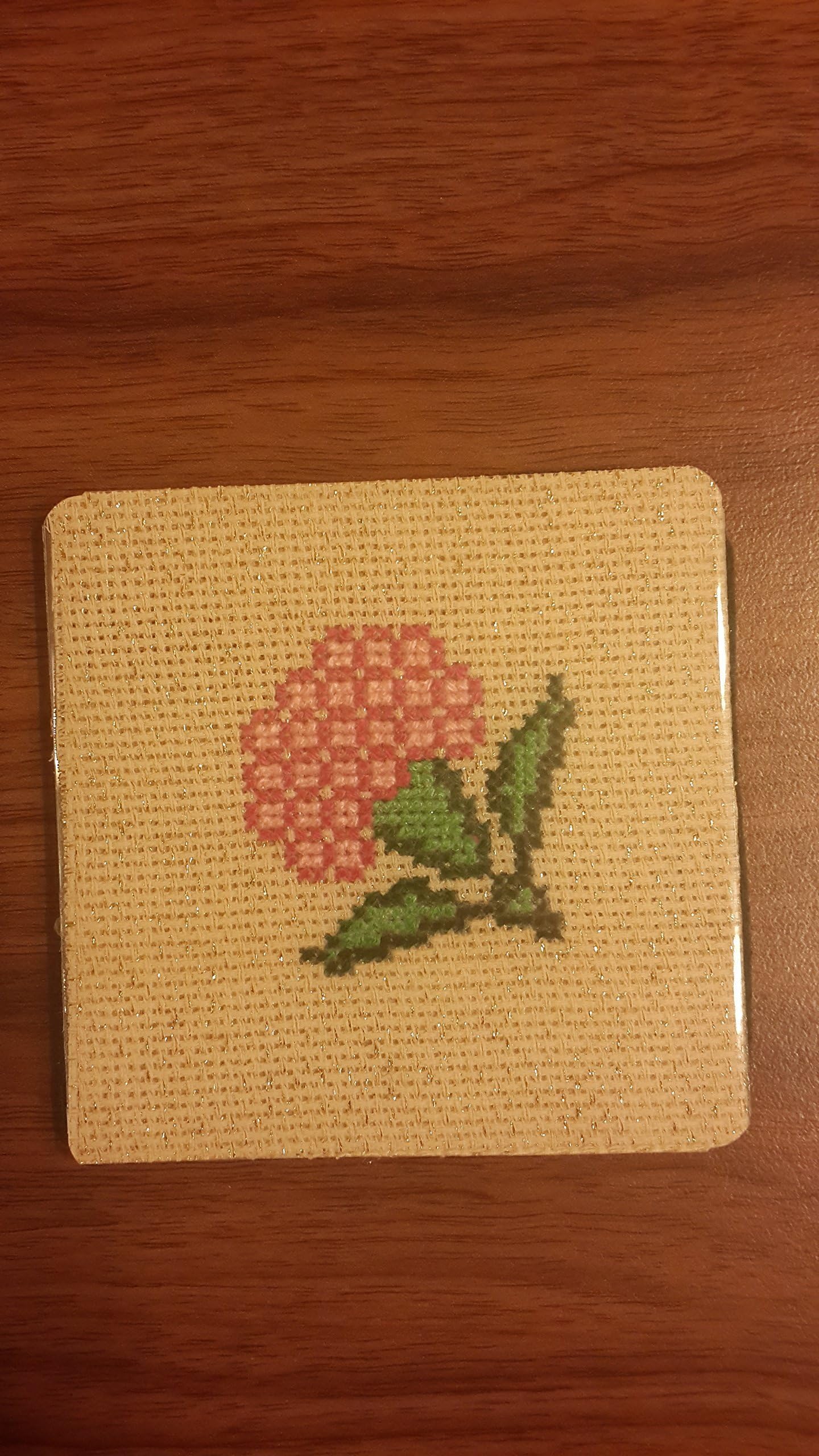 Coaster - Flowers - Embroidery