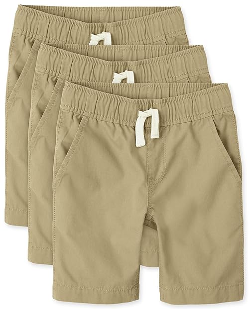 The Children's Place boys Pull On Jogger Shorts, FLAX, 10