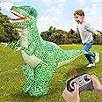 Jovow 2.4GHZ Remote Control Inflatable Dinosaur Toy for Kids,Electric Toy Dinosaur with 360°Rotation,Forward & Backward,Rechargeable Walking Dinosaur Toy for Boys Kids Age 6-8 8-12 Birthday Gifts