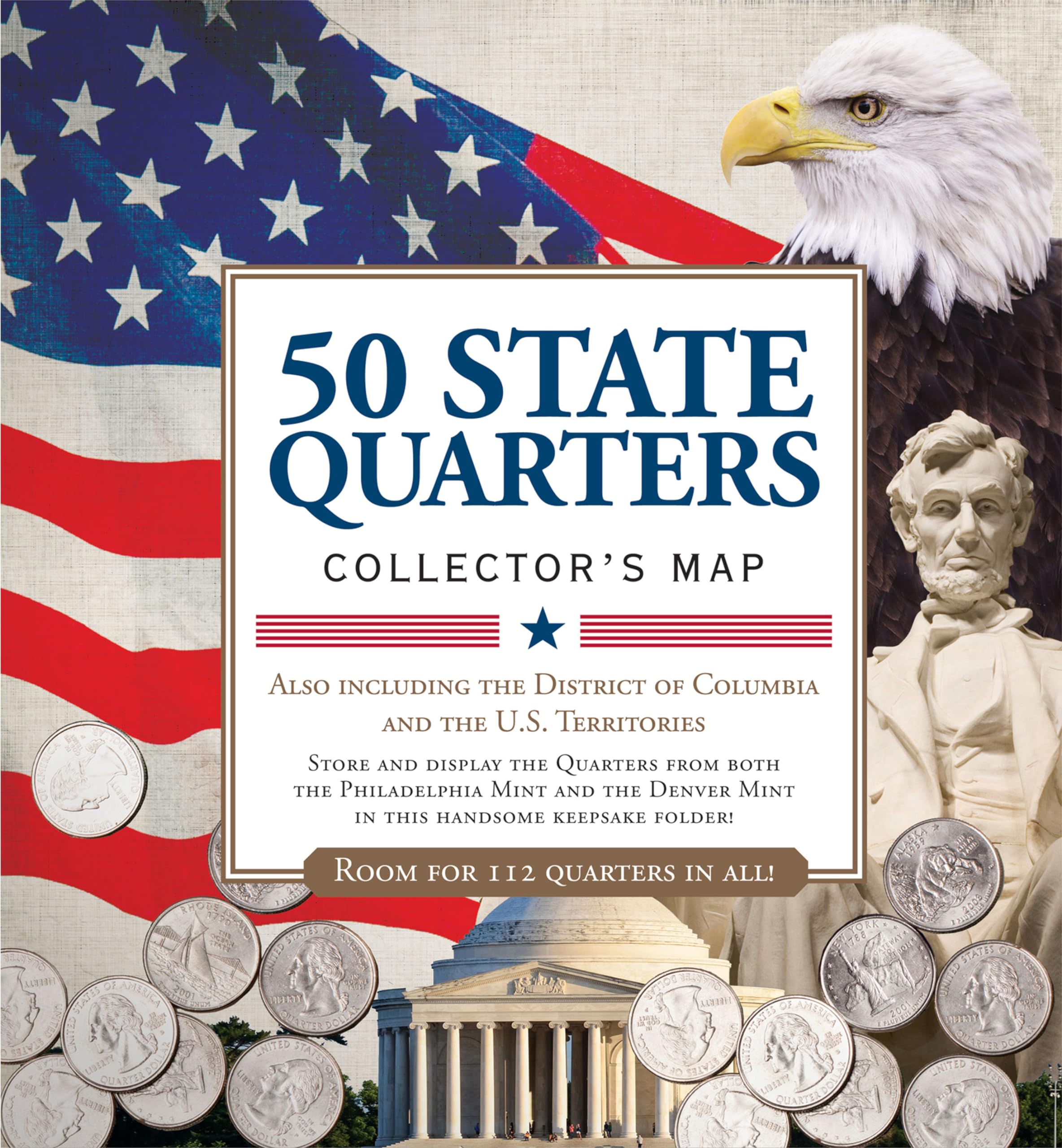 Photo 1 of 50 State Quarters Map (includes space for the Philadelphia and Denver mints!)