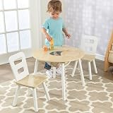 KidKraft Round Wooden Storage Table with 2 Chairs - Kids Furniture Set view 2