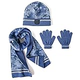 accsa Kids Boy Warm Beanie Blue Camo Reflective