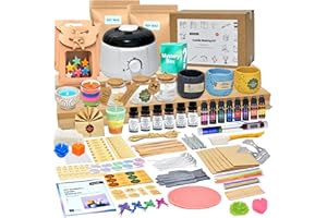 Geoynas 128pcs Candle Making Kit for Adults & Beginners–Soy Wax Candle Making Supplies,4Lb Soy Wax,6 Units Long-Lasting Scent