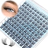 PHKERATA Natural Lash Clusters Wispy Eyelash Clusters, Eyelash Extensions C Curl Individual Lashes, Mix Length Natural Look L