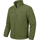 CRYSULLY Men's Fleece Jacket Winter Warm Tactical Work Coat for Men | Soft Warm Fleece, Lightweight, 5 Zippered Pockets, 2 Hook-And-Loop Panels, Regular Fit, Fall Winter Wear, Hiking, Tactical