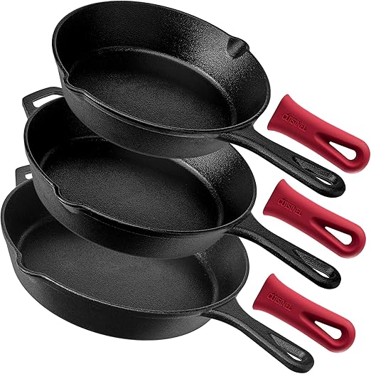 Amazon.de: Kochgeschirr aus vorgebranntem Gusseisen, 3-teiliges Kochset