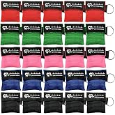 ifory 25 Packs CPR Face Shield with Keyring, CPR Pocket Mask Keychain | Disposable CPR Shield Mask for Emergency Kit with One Way Valve Breathing Barrier for First Aid or ADE Training
