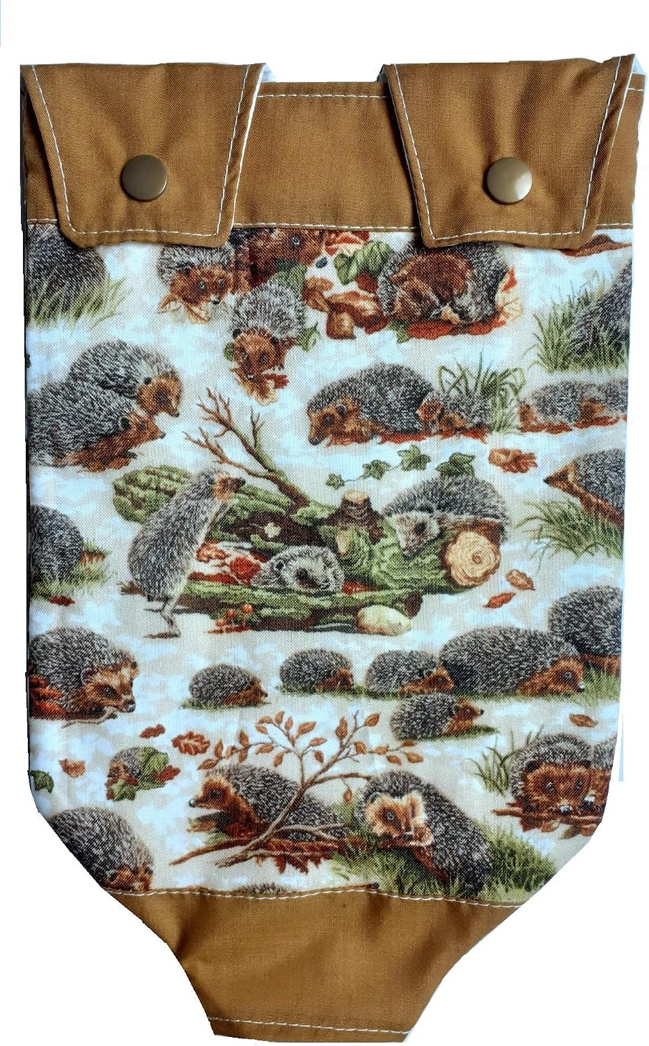 Catheter Peg Bag Cover, Drainage Bag Covers (500 ml). Hedgehogs Pattern. Nutex. 100% Cotton, Multicoloured