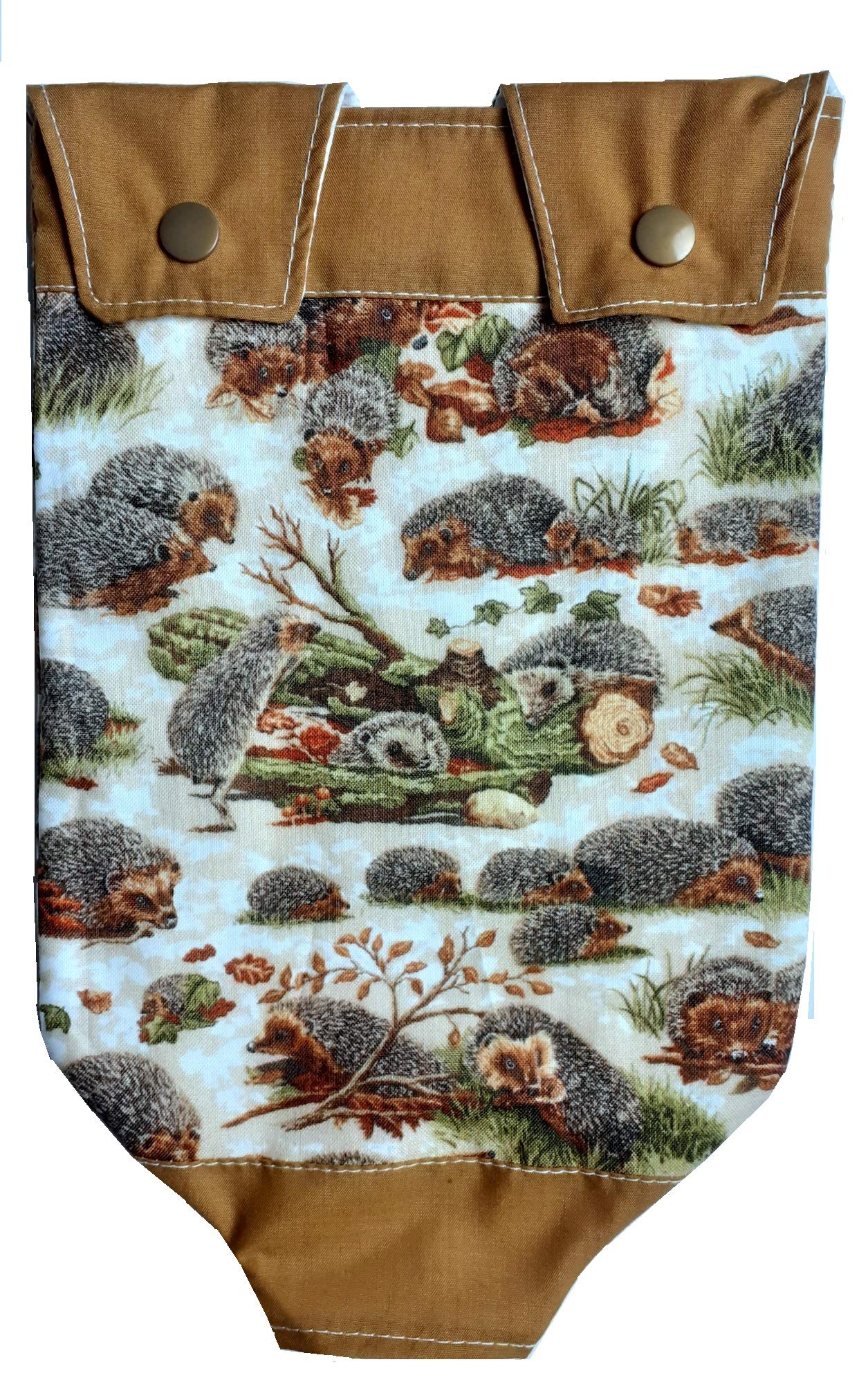 Catheter Peg Bag Cover, Drainage Bag Covers (500 ml). Hedgehogs Pattern. Nutex. 100% Cotton.