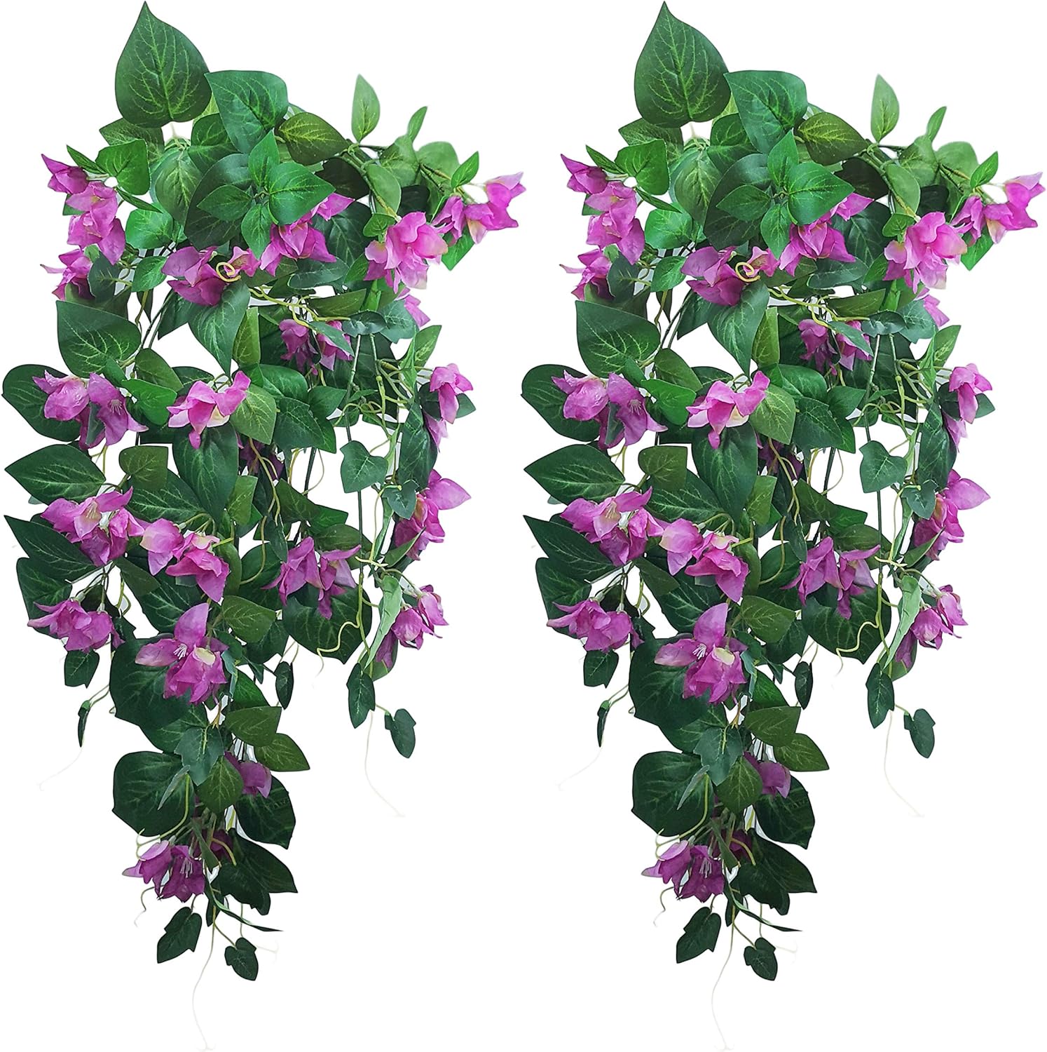 Amazon Com Lily Garden Silk Bougainvillea Vine Plant Artificial Flowers Cascade 34 X2pcs Purple Home Kitchen