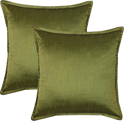 Amazon Com The White Petals Set Of 2 Moss Green Euro Pillow Sham