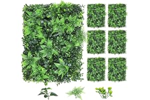 LING RUI Artificial Boxwood Hedge Wall Panels,6PCS 16x12 inch Grass Wall Panels Plant Wall Decoration, Garden Privacy Screen Fence,Outdoor and Indoor Holiday Party Decor