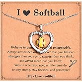 GULICX Volleyball Softball Soccer Necklace for Women Girls, Christmas Birthday Sports Accessories Jewelry Gifts for Her