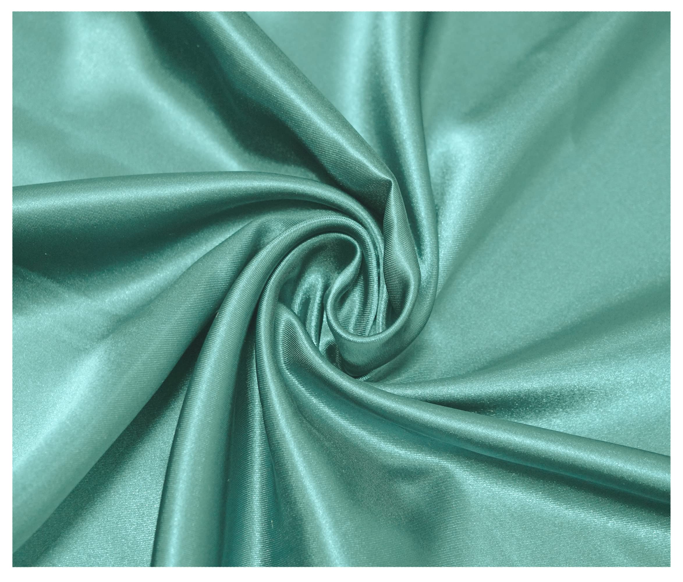 Silky Satin Polyester Fabric for Dressmaking Wedding Crafts Quilting Sewing 150cm Wide (200 x 150cm / 79" x 60", Duck Egg)