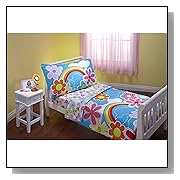Everything for Kids Happiness 4 Piece Toddler Bedding Set,Turquoise/Pink