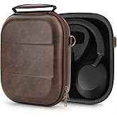 Geekria Shield Headphones Case Compatible with Sony WH-1000XM5, Bose QC Ultra II, Skullcandy Crusher ANC 2 and More, Replacement Hard Shell Travel Carrying Bag with Cable Storage (Brown)
