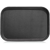 New Star Foodservice 24852 Restaurant Grade Non-Slip Tray, Plastic, Rubber Lined, Rectangular, 10-Inch x 14-Inch, Black
