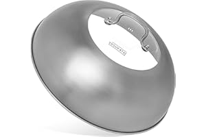 YOSUKATA Wok Lid 12.8 In - Premium Stainless Wok Cover with Tempered Glass Insert Steam Holes and Ergonomic Handle - Durable Wok Accessories - Dishwasher-Safe Lid for 13.5-In Wok for Asian Cooking