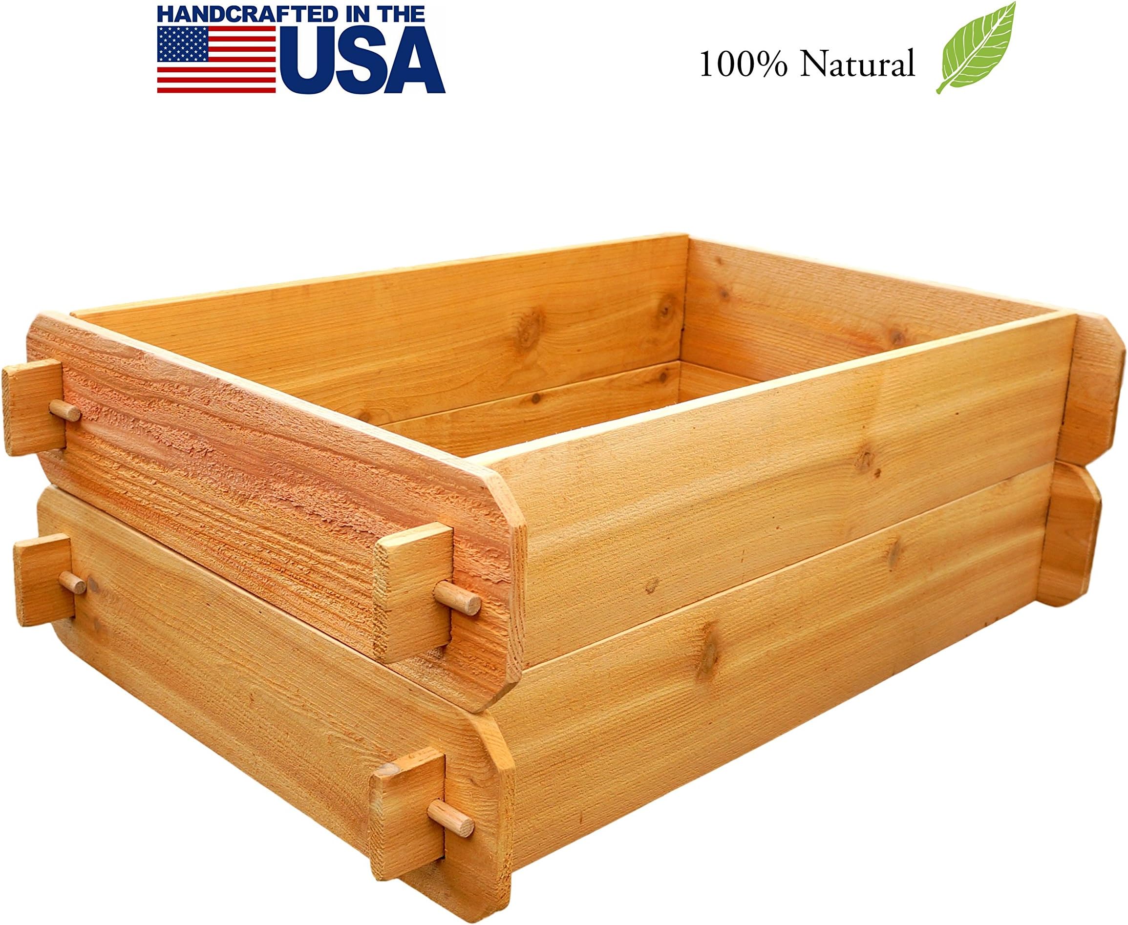 Timberlane GardensRaised Bed Kit Double Deep (Two 2x3) Western Red Cedar with Mortise and Tenon Joinery 2 Feet x 3 Feet