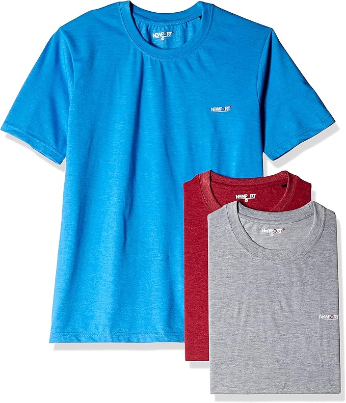 Buy NEWPORT Men's TShirt (Pack of 3) (8907242910703_268282539_Small