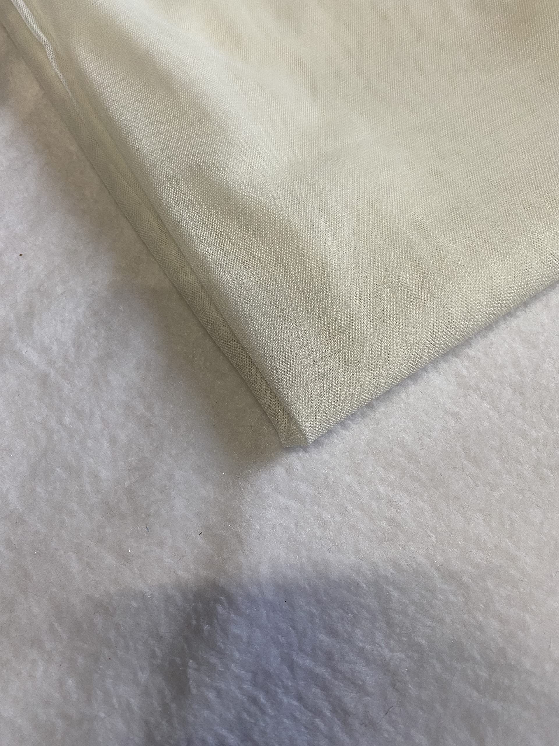 Novato Textiles Premium Dress Net Fabric Mesh Bridal Dress Fabric Nylon Material pre Cut Fabric (White, 2 Meter)