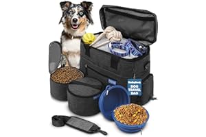 Rubyloo The Original Doggy Bag™ - Dog Travel Bag for Supplies - Ultimate Gift for Dog Owners - Includes 2 BPA-Free Travel Bowls and 2 Food Containers - Pet Travel Kit for Road Trips, Camping, RV