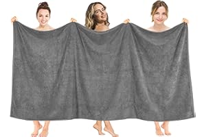 American Soft Linen Oversized Bath Sheet 40x80 Extra Large for Bathroom, 600 GSM 100% Cotton Turkish Jumbo Bathsheet Towels for Adults, Dark Gray Bath Sheet