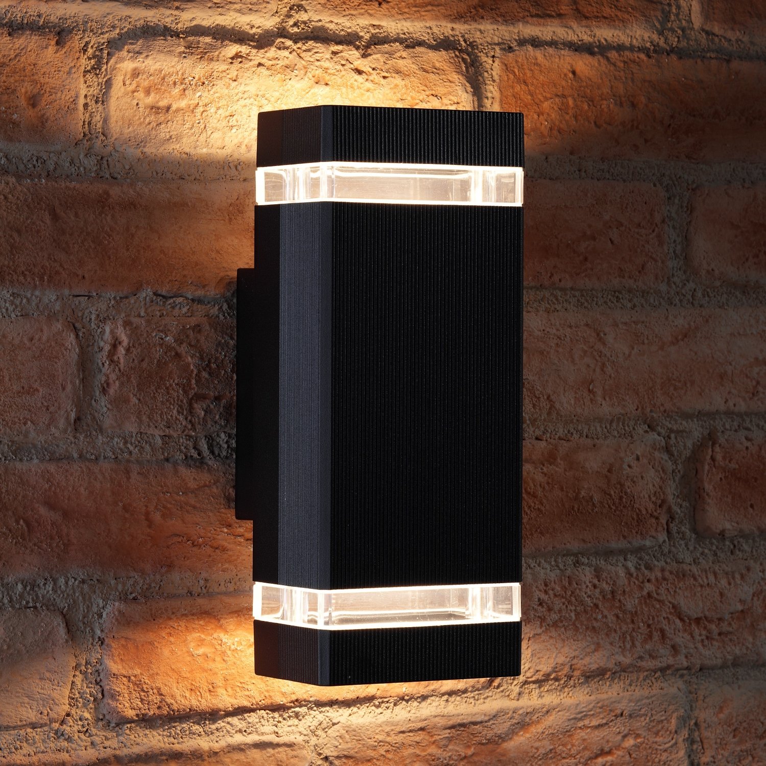 Auraglow Indoor/Outdoor Double Up & Down Wall Light (Warm White, Black)