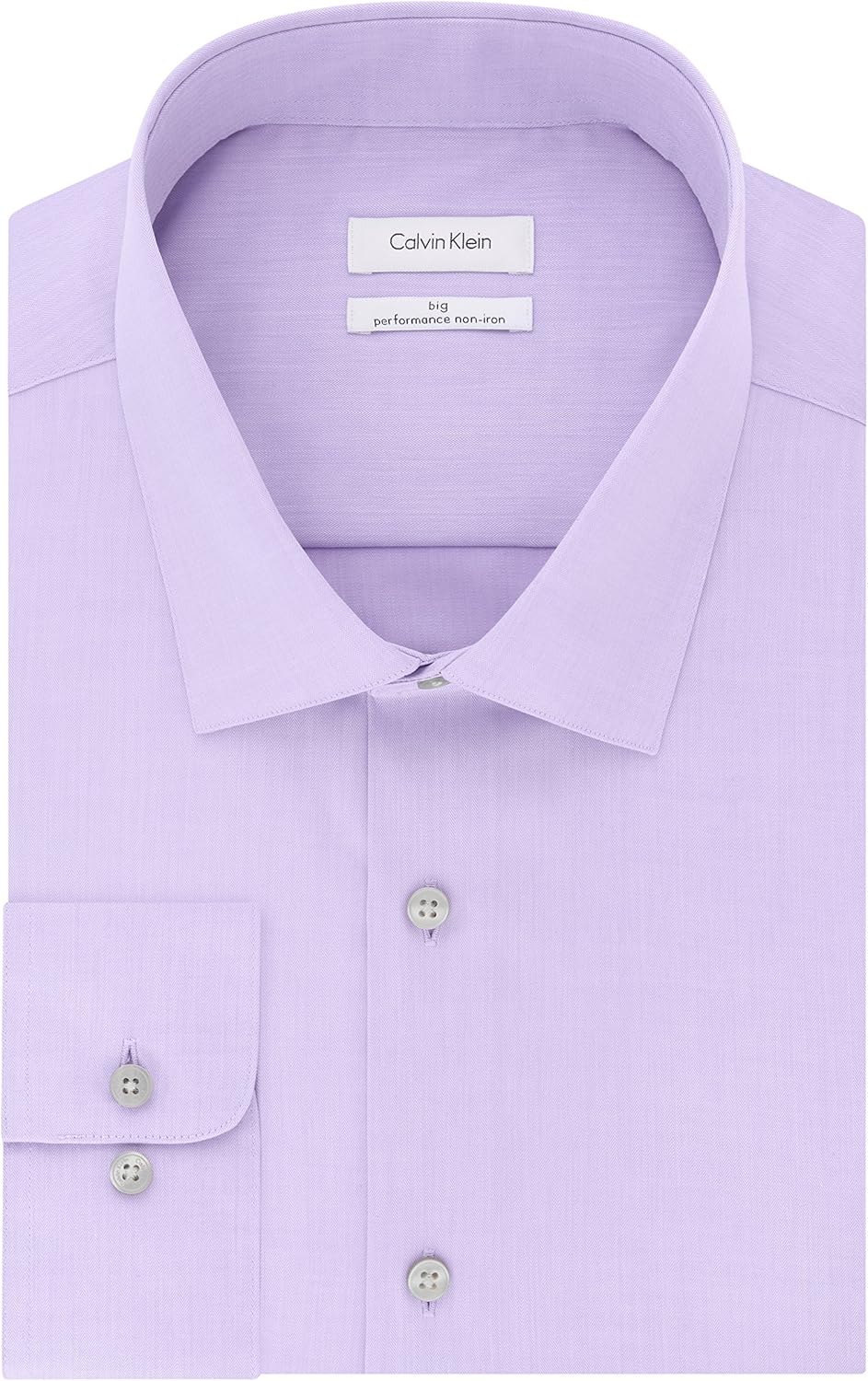 Calvin Klein Men's Big and Tall Dress Shirts Non Iron Herringbone Solid: Clothing