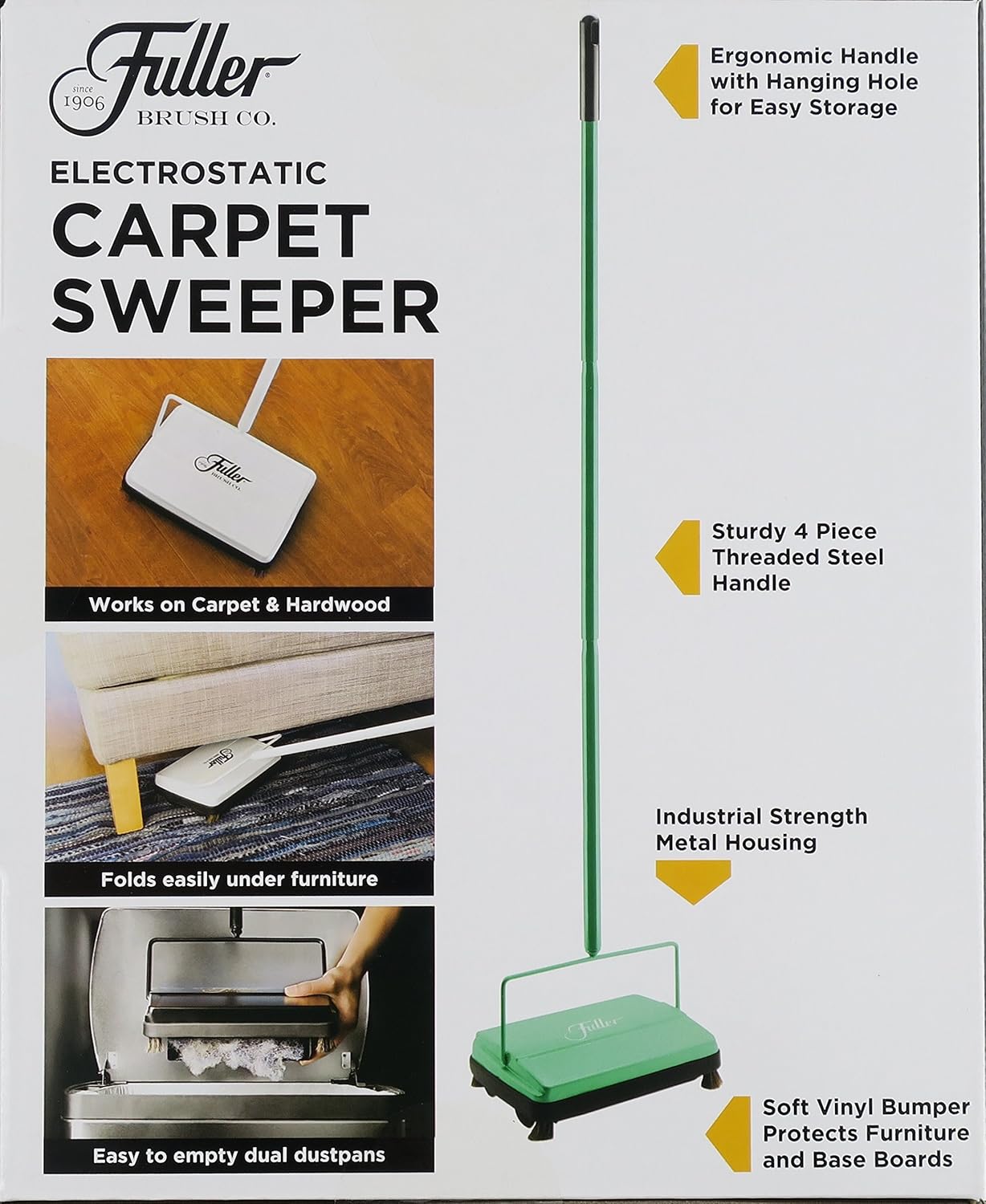 Renewed Fresh Mint Fuller Brush Electrostatic Carpet & Floor Sweeper 9